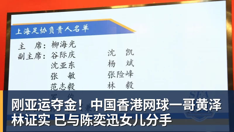 华体会体育刚亚运夺金！中国香港网球一哥黄泽林证实 已与陈奕迅女儿分手